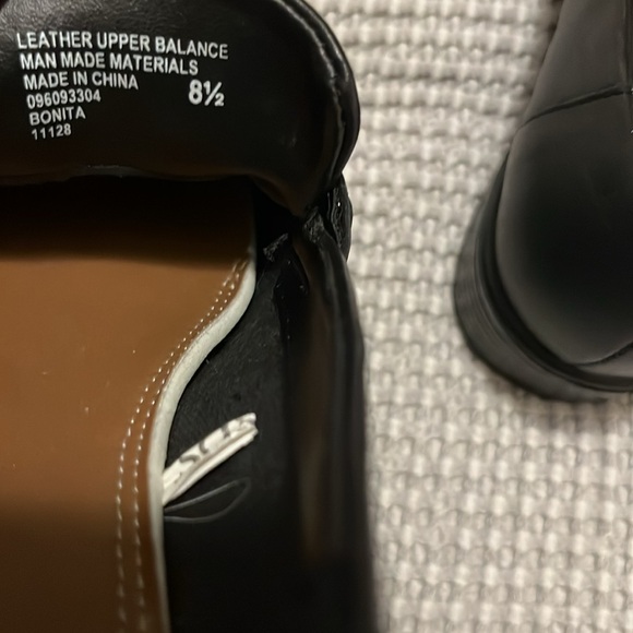 Cherokee Black Leather Square Toe Loafer Slip On Shoes As 8.5 New! - Picture 10 of 15